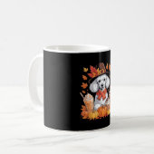 プードル感謝祭ドリンクコーヒー紅葉ポンプ コーヒーマグカップ (正面左)