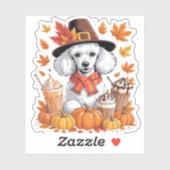 プードル感謝祭ドリンクコーヒー紅葉ポンプ シール (シート)