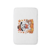 プードル感謝祭ドリンクコーヒー紅葉ポンプ バスマット (正面縦)