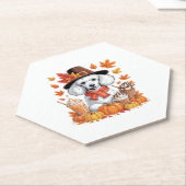 プードル感謝祭ドリンクコーヒー紅葉ポンプ ペーパーコースター (アングル)