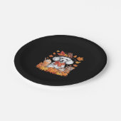 プードル感謝祭ドリンクコーヒー紅葉ポンプ ペーパープレート (アングル)