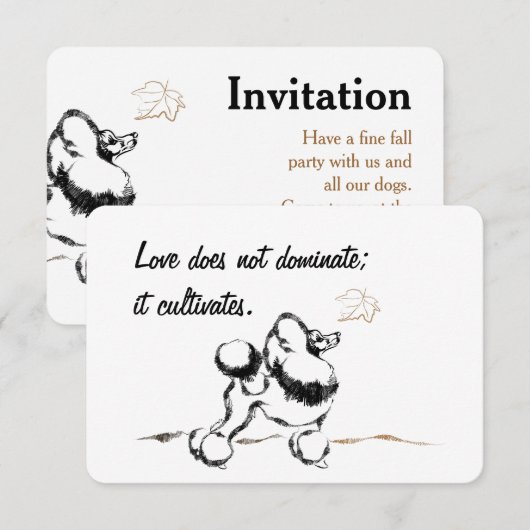 プードル招待状 招待状 (正面/裏面)