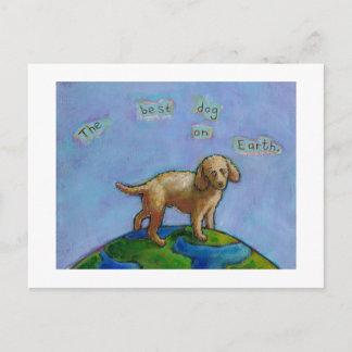 プードル最高のはかわいい芸術の世界で犬絵画だ ポストカード