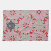 プードル柄のモノグラム キッチンタオル (横)