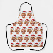 プードル犬がクリスマススターを育てる エプロン (正面)