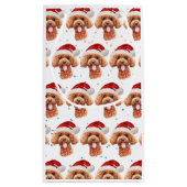 プードル犬がクリスマススターを育てる スモールペーパーバッグ (裏面)