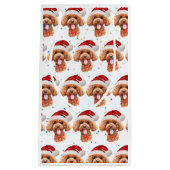 プードル犬がクリスマススターを育てる スモールペーパーバッグ (正面)