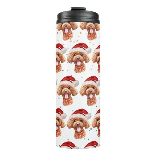 プードル犬がクリスマススターを育てる タンブラー (正面)