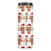 プードル犬がクリスマススターを育てる タンブラー (裏面)