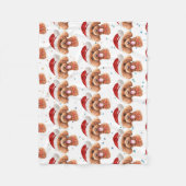 プードル犬がクリスマススターを育てる フリースブランケット (正面)