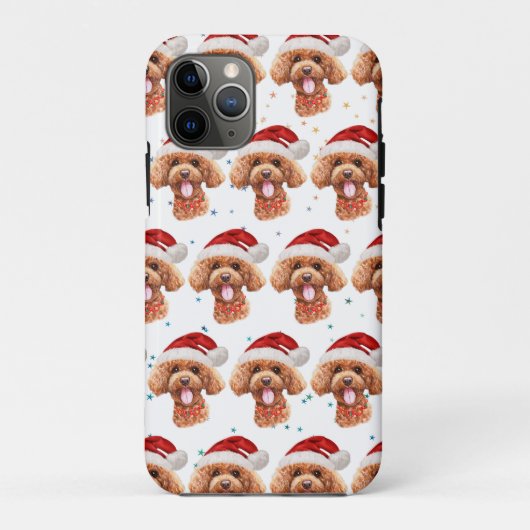 プードル犬がクリスマススターを育てる Case-Mate iPhoneケース (裏面)