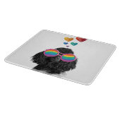 プードル犬とハートバレンタインデー カッティングボード (角)