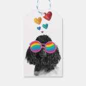 プードル犬とハートバレンタインデー ギフトタグ (裏面)