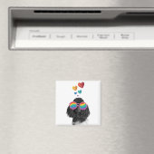 プードル犬とハートバレンタインデー マグネット (インサイチュ (食洗機))