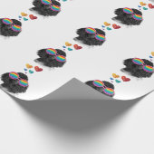 プードル犬とハートバレンタインデー ラッピングペーパー (角)