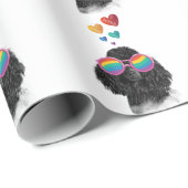 プードル犬とハートバレンタインデー ラッピングペーパー (ロールコーナー)