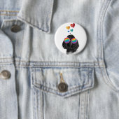 プードル犬とハートバレンタインデー 缶バッジ (インサイチュ)