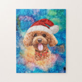 プードル犬のクリスマス ジグソーパズル (縦)