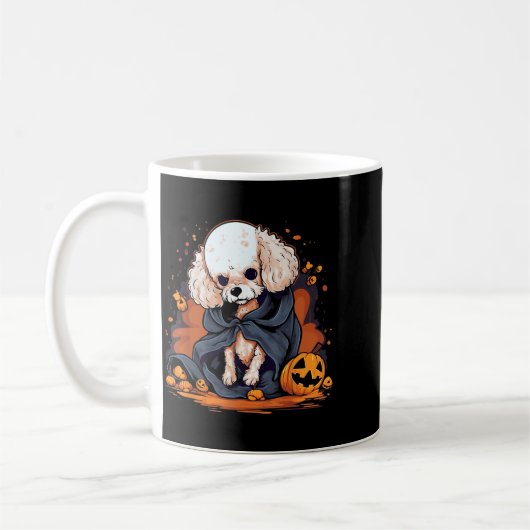 プードル犬のハロウィン コーヒーマグカップ (左)