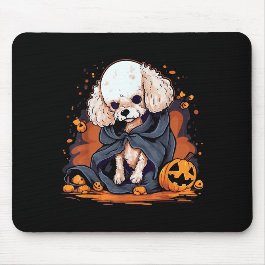 プードル犬のハロウィン マウスパッド (正面)
