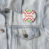 プードル犬のパターンでクリスマスを楽しもう 缶バッジ (インサイチュ)