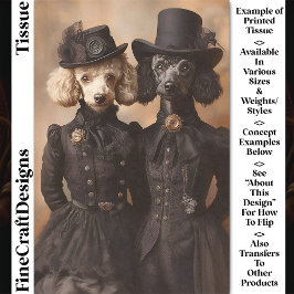 プードル犬のブラックビクトリアンスタイルの衣装 CP4 デコパージュ 薄葉紙