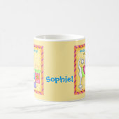 プードル犬の好きなショップ名の黄パーソナライズされた色 コーヒーマグカップ (中央)