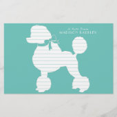 プードル犬の子犬のシルエフランスのット 便箋 (正面)