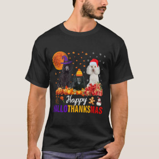プードル犬の子犬のハロウィン＋感謝祭 Tシャツ