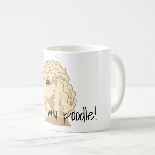 プードル犬の愛犬ペット犬の足 コーヒーマグカップ (正面右)