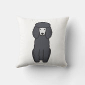 プードル犬の漫画 クッション (裏面)