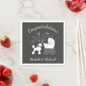 プードル犬の赤ちゃんシャワーパピーグレー男女兼用 スタンダードカクテルナプキン (インサイチュ)