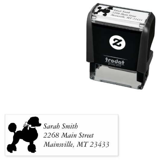 プードル犬の赤ちゃんシャワーパピーグレー男女兼用 セルフインキングスタンプ (インサイチュ)