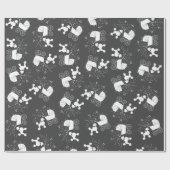 プードル犬の赤ちゃんシャワーパピーグレー男女兼用 ラッピングペーパー (フラット)