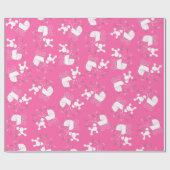 プードル犬の赤ちゃんシャワーパピーピンクガール ラッピングペーパー (フラット)