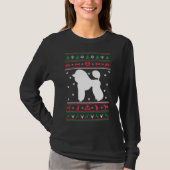 プードル犬の醜いセーターのクリスマス Tシャツ (正面)