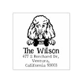 プードル犬カスタム差出人住所、 ラバースタンプ (インプリント)