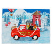 プードル犬クリスマスデリバリートラックスノー ラージペーパーバッグ (裏面)