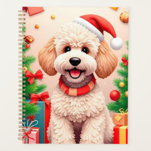 🎁プードル犬サンタ帽子クリスマスプランナー✨ プランナー手帳