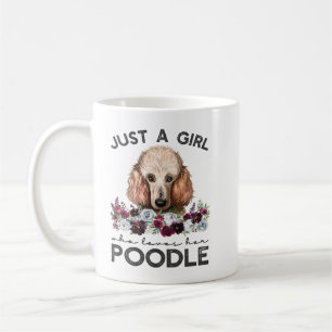 プードル犬スタンダードプードルHを愛する女の子 コーヒーマグカップ