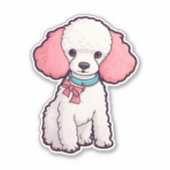 プードル犬スーパー可愛い   シール (正面)