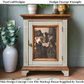 プードル犬ビクトリアン黒い服CP4デコパージュ 薄葉紙