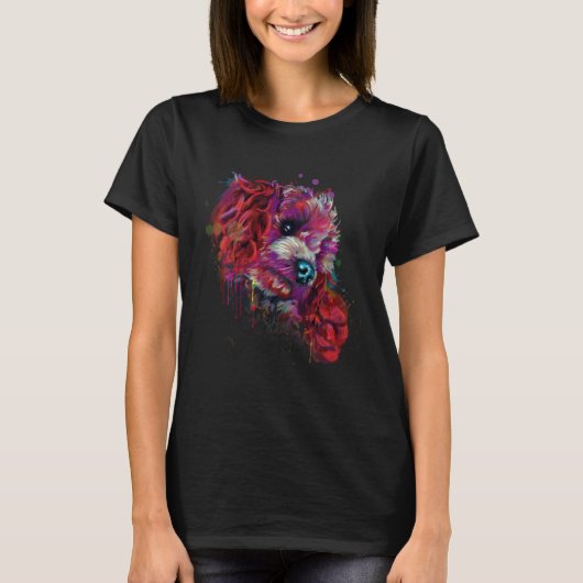 プードル犬ママ 1 Tシャツ (正面)