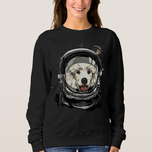 プードル犬宇宙探査天文学L スウェットシャツ (正面)