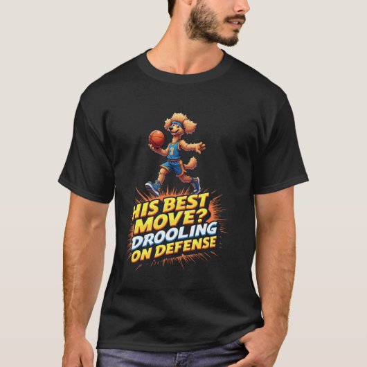 プードル犬愛好家のための面白いバスケットボールギフト01 Tシャツ (正面)