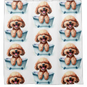 プードル犬 シャワーカーテン (正面)