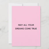 プードル犬 |ピンク&イエロー誕生日フラット カード (裏面)