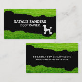 プードル犬 | Grassの引き裂き効果 名刺 (正面/裏面)