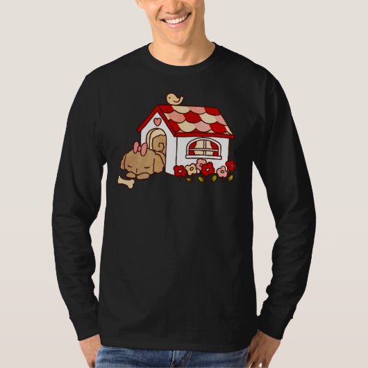プードル眠り Tシャツ (正面)