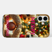 プードル祝の二つのクリスマス Case-Mate iPhoneケース (裏面 (横))